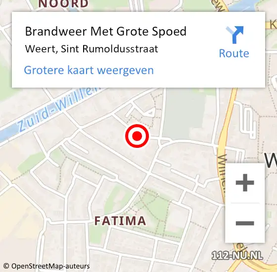 Locatie op kaart van de 112 melding: Brandweer Met Grote Spoed Naar Weert, Sint Rumoldusstraat op 6 juli 2024 14:52