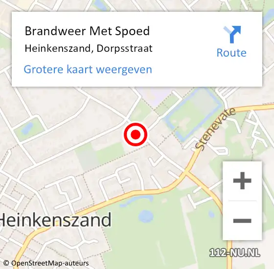 Locatie op kaart van de 112 melding: Brandweer Met Spoed Naar Heinkenszand, Dorpsstraat op 6 juli 2024 14:53