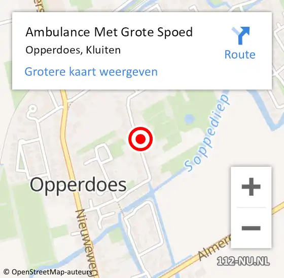 Locatie op kaart van de 112 melding: Ambulance Met Grote Spoed Naar Opperdoes, Kluiten op 6 juli 2024 14:59