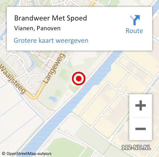 Locatie op kaart van de 112 melding: Brandweer Met Spoed Naar Vianen, Panoven op 6 juli 2024 15:02