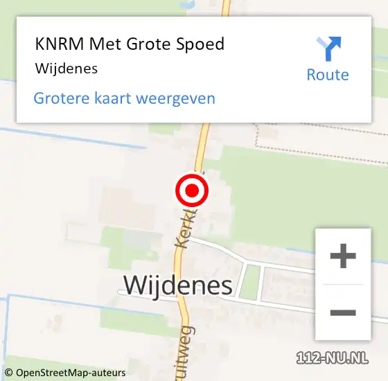 Locatie op kaart van de 112 melding: KNRM Met Grote Spoed Naar Wijdenes op 6 juli 2024 15:02