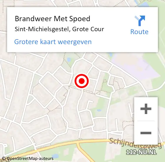 Locatie op kaart van de 112 melding: Brandweer Met Spoed Naar Sint-Michielsgestel, Grote Cour op 6 juli 2024 15:08