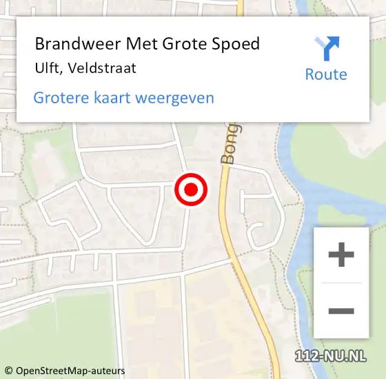 Locatie op kaart van de 112 melding: Brandweer Met Grote Spoed Naar Ulft, Veldstraat op 6 juli 2024 15:15