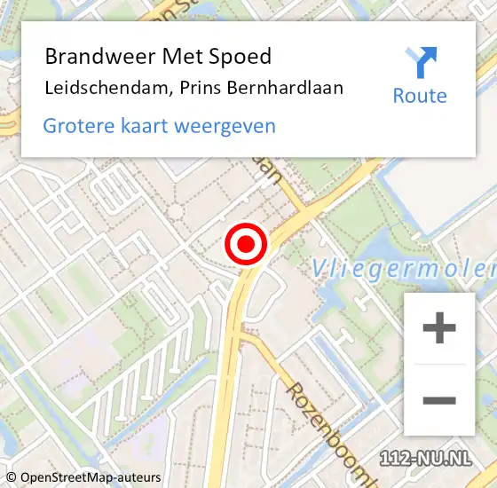 Locatie op kaart van de 112 melding: Brandweer Met Spoed Naar Leidschendam, Prins Bernhardlaan op 6 juli 2024 15:26