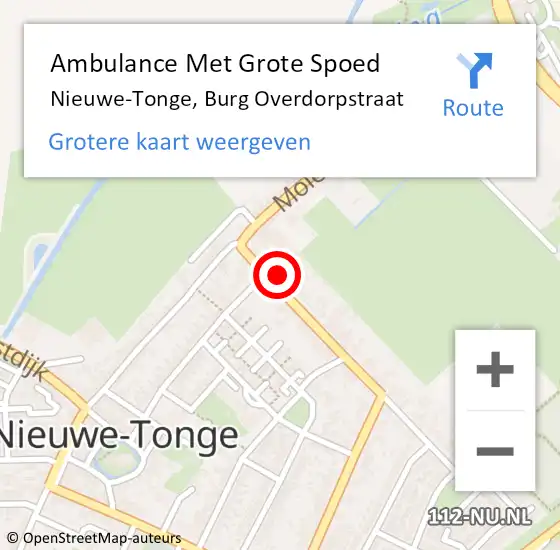 Locatie op kaart van de 112 melding: Ambulance Met Grote Spoed Naar Nieuwe-Tonge, Burg Overdorpstraat op 9 september 2013 21:01