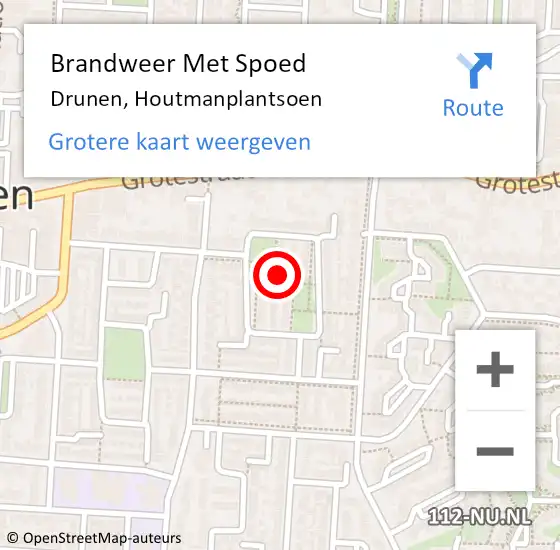 Locatie op kaart van de 112 melding: Brandweer Met Spoed Naar Drunen, Houtmanplantsoen op 6 juli 2024 15:32