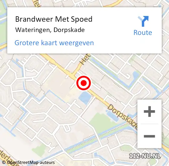 Locatie op kaart van de 112 melding: Brandweer Met Spoed Naar Wateringen, Dorpskade op 6 juli 2024 15:35