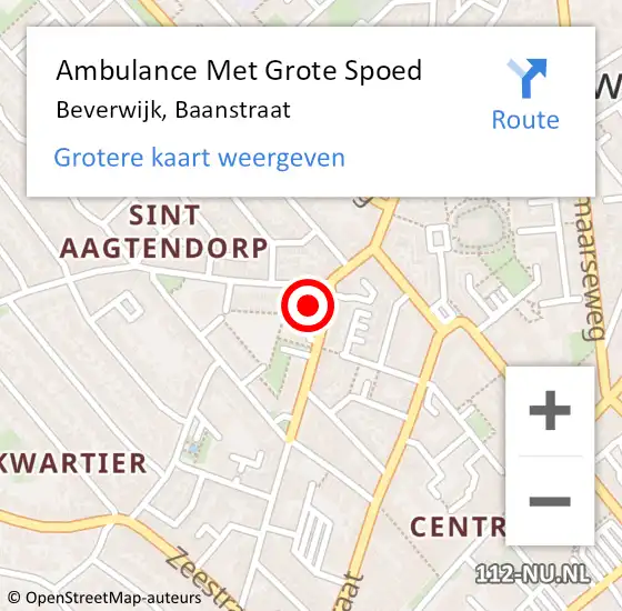 Locatie op kaart van de 112 melding: Ambulance Met Grote Spoed Naar Beverwijk, Baanstraat op 6 juli 2024 15:39