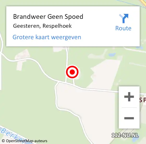 Locatie op kaart van de 112 melding: Brandweer Geen Spoed Naar Geesteren, Respelhoek op 6 juli 2024 15:47