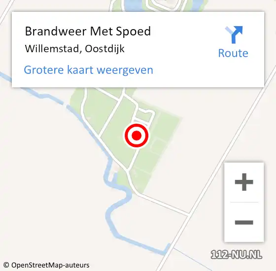 Locatie op kaart van de 112 melding: Brandweer Met Spoed Naar Willemstad, Oostdijk op 6 juli 2024 15:48