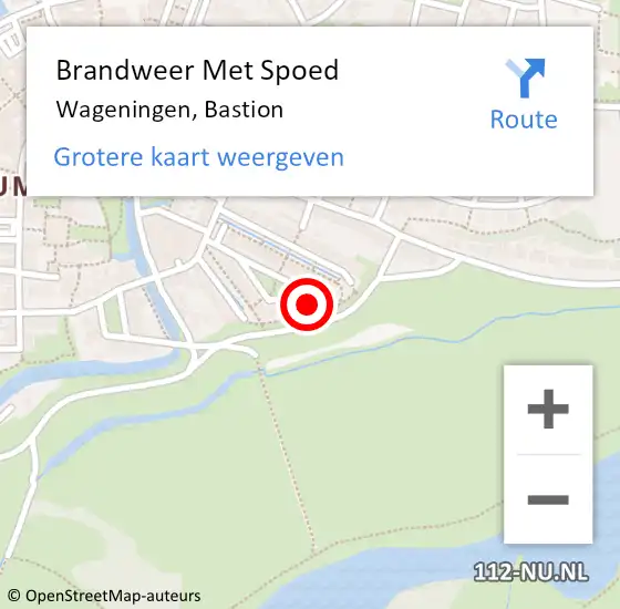 Locatie op kaart van de 112 melding: Brandweer Met Spoed Naar Wageningen, Bastion op 6 juli 2024 15:49