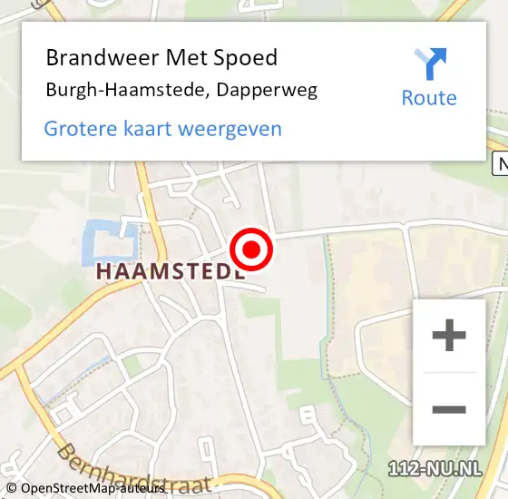 Locatie op kaart van de 112 melding: Brandweer Met Spoed Naar Burgh-Haamstede, Dapperweg op 6 juli 2024 15:52