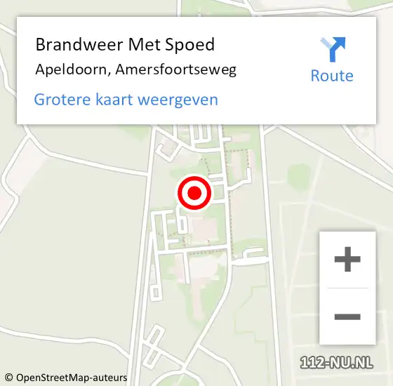 Locatie op kaart van de 112 melding: Brandweer Met Spoed Naar Apeldoorn, Amersfoortseweg op 6 juli 2024 15:54