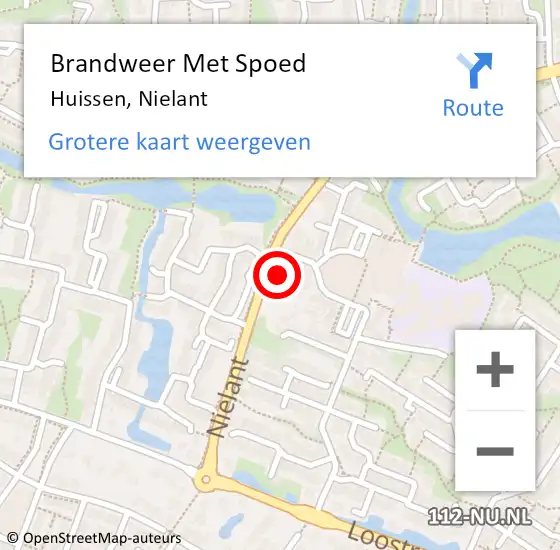 Locatie op kaart van de 112 melding: Brandweer Met Spoed Naar Huissen, Nielant op 6 juli 2024 15:55