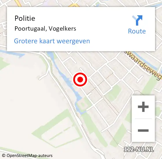 Locatie op kaart van de 112 melding: Politie Poortugaal, Vogelkers op 6 juli 2024 16:07