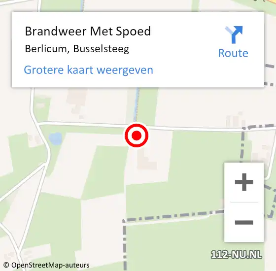 Locatie op kaart van de 112 melding: Brandweer Met Spoed Naar Berlicum, Busselsteeg op 6 juli 2024 16:09