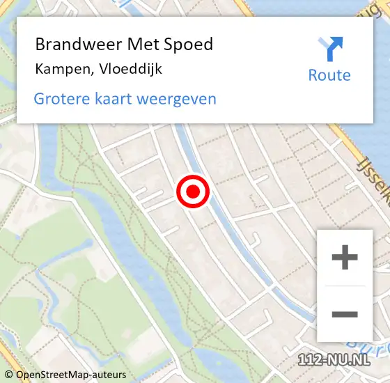 Locatie op kaart van de 112 melding: Brandweer Met Spoed Naar Kampen, Vloeddijk op 6 juli 2024 16:15