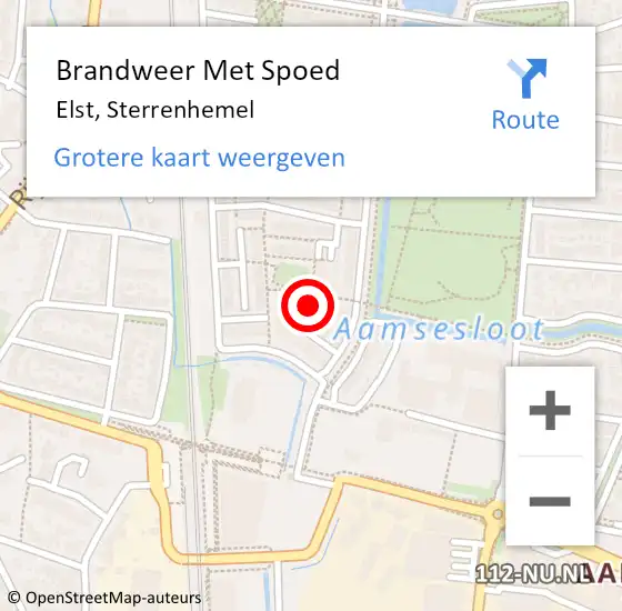 Locatie op kaart van de 112 melding: Brandweer Met Spoed Naar Elst, Sterrenhemel op 6 juli 2024 16:17