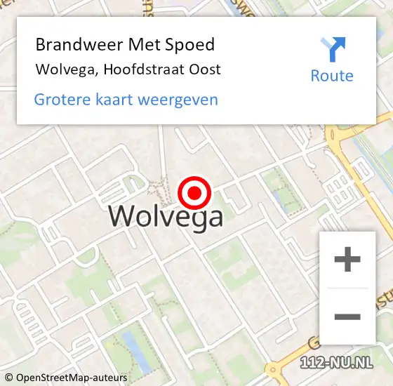 Locatie op kaart van de 112 melding: Brandweer Met Spoed Naar Wolvega, Hoofdstraat Oost op 6 juli 2024 16:19