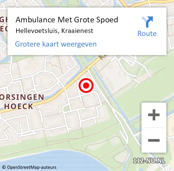 Locatie op kaart van de 112 melding: Ambulance Met Grote Spoed Naar Hellevoetsluis, Kraaienest op 6 juli 2024 16:26