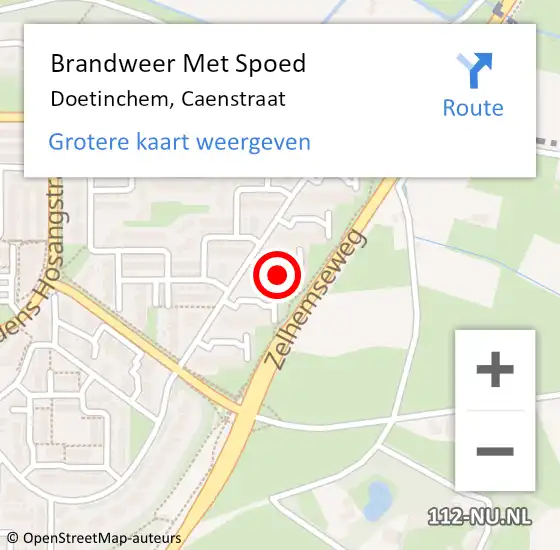 Locatie op kaart van de 112 melding: Brandweer Met Spoed Naar Doetinchem, Caenstraat op 6 juli 2024 16:30