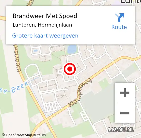 Locatie op kaart van de 112 melding: Brandweer Met Spoed Naar Lunteren, Hermelijnlaan op 6 juli 2024 16:35