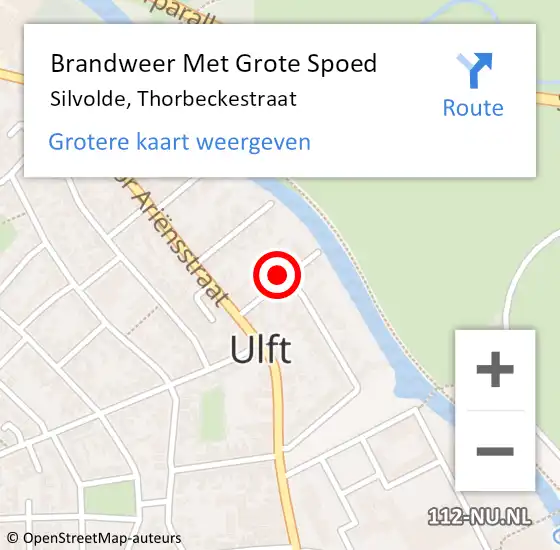 Locatie op kaart van de 112 melding: Brandweer Met Grote Spoed Naar Silvolde, Thorbeckestraat op 6 juli 2024 16:37