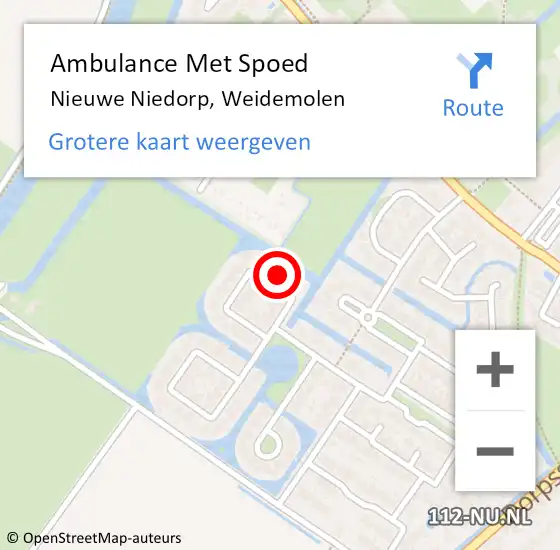 Locatie op kaart van de 112 melding: Ambulance Met Spoed Naar Nieuwe Niedorp, Weidemolen op 6 juli 2024 16:40