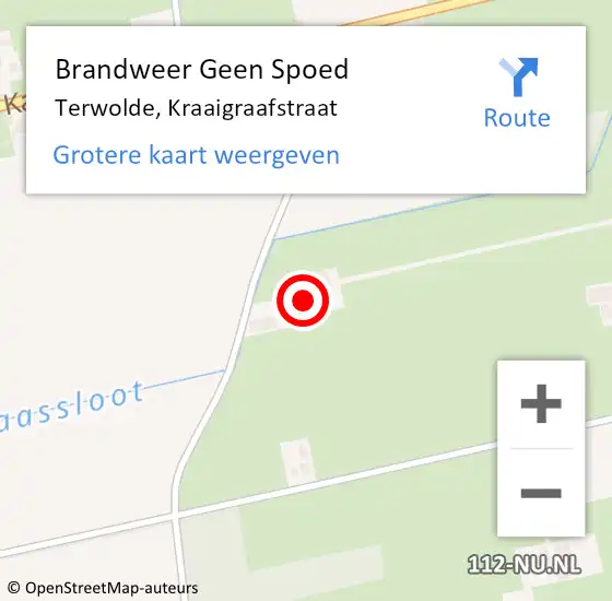 Locatie op kaart van de 112 melding: Brandweer Geen Spoed Naar Terwolde, Kraaigraafstraat op 6 juli 2024 16:44