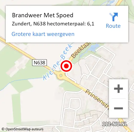 Locatie op kaart van de 112 melding: Brandweer Met Spoed Naar Zundert, N638 hectometerpaal: 6,1 op 6 juli 2024 16:45