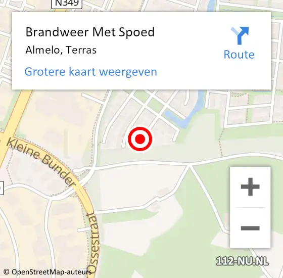 Locatie op kaart van de 112 melding: Brandweer Met Spoed Naar Almelo, Terras op 6 juli 2024 16:50