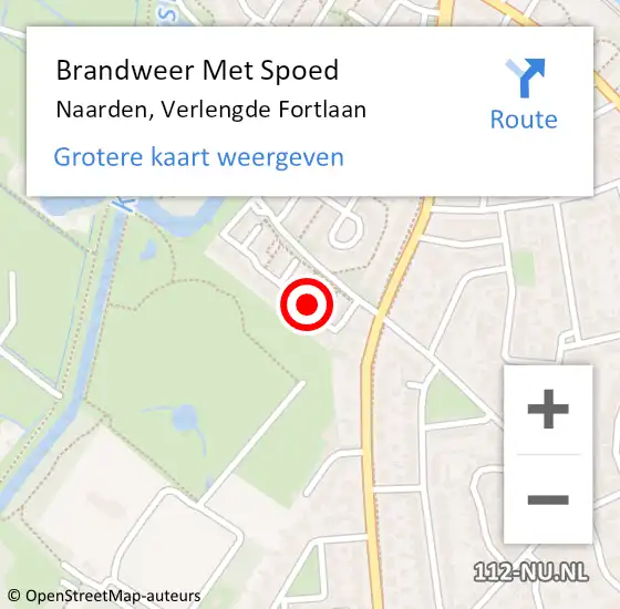 Locatie op kaart van de 112 melding: Brandweer Met Spoed Naar Naarden, Verlengde Fortlaan op 6 juli 2024 16:53