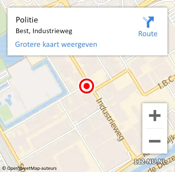 Locatie op kaart van de 112 melding: Politie Best, Industrieweg op 6 juli 2024 16:58