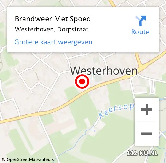 Locatie op kaart van de 112 melding: Brandweer Met Spoed Naar Westerhoven, Dorpstraat op 6 juli 2024 17:00