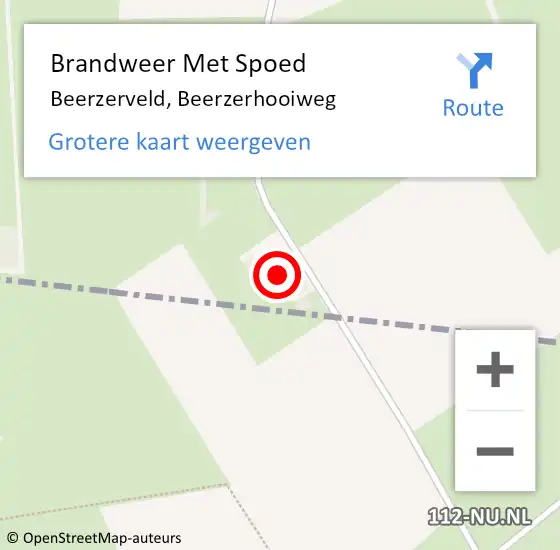 Locatie op kaart van de 112 melding: Brandweer Met Spoed Naar Beerzerveld, Beerzerhooiweg op 6 juli 2024 17:03