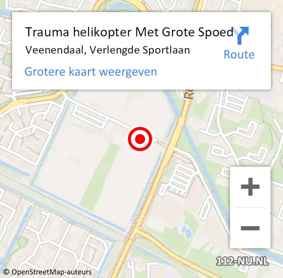 Locatie op kaart van de 112 melding: Trauma helikopter Met Grote Spoed Naar Veenendaal, Verlengde Sportlaan op 6 juli 2024 17:07