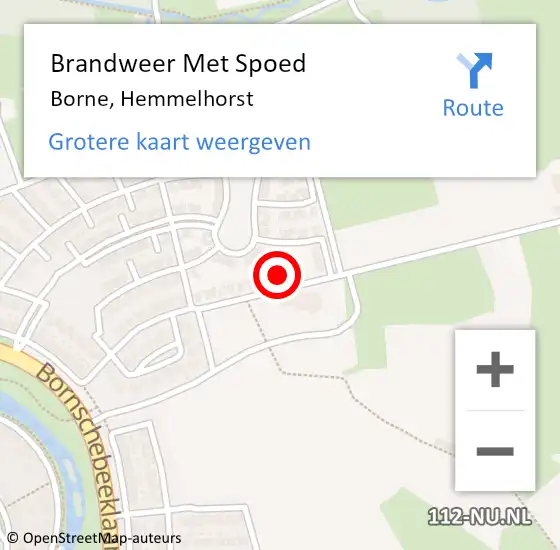 Locatie op kaart van de 112 melding: Brandweer Met Spoed Naar Borne, Hemmelhorst op 6 juli 2024 17:15