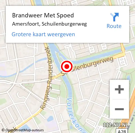 Locatie op kaart van de 112 melding: Brandweer Met Spoed Naar Amersfoort, Schuilenburgerweg op 6 juli 2024 17:16