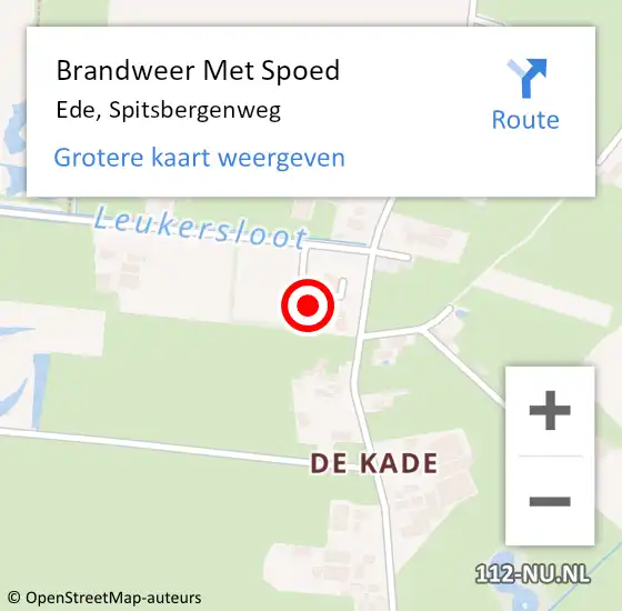 Locatie op kaart van de 112 melding: Brandweer Met Spoed Naar Ede, Spitsbergenweg op 6 juli 2024 17:27