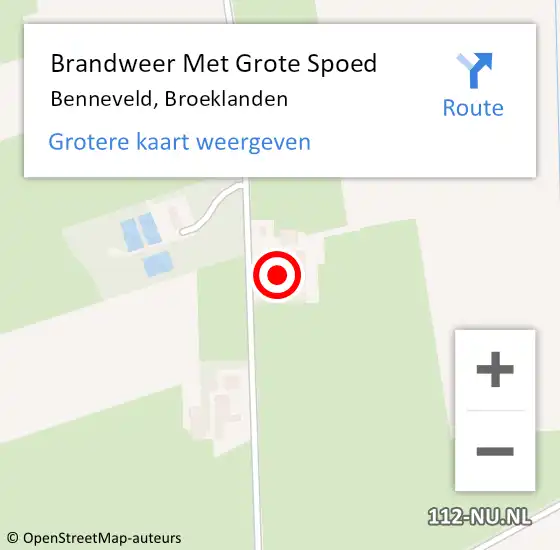 Locatie op kaart van de 112 melding: Brandweer Met Grote Spoed Naar Benneveld, Broeklanden op 6 juli 2024 17:28