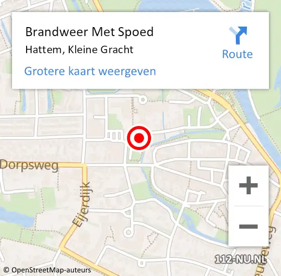 Locatie op kaart van de 112 melding: Brandweer Met Spoed Naar Hattem, Kleine Gracht op 6 juli 2024 17:36