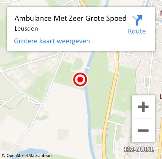 Locatie op kaart van de 112 melding: Ambulance Met Zeer Grote Spoed Naar Leusden op 6 juli 2024 17:42