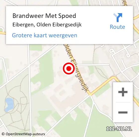 Locatie op kaart van de 112 melding: Brandweer Met Spoed Naar Eibergen, Olden Eibergsedijk op 6 juli 2024 17:54