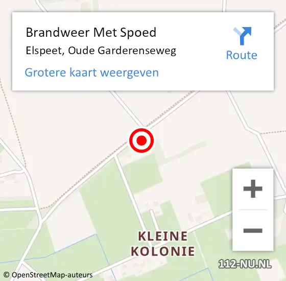 Locatie op kaart van de 112 melding: Brandweer Met Spoed Naar Elspeet, Oude Garderenseweg op 6 juli 2024 18:01