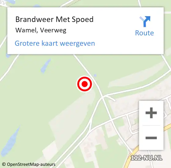 Locatie op kaart van de 112 melding: Brandweer Met Spoed Naar Wamel, Veerweg op 6 juli 2024 18:18