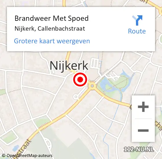 Locatie op kaart van de 112 melding: Brandweer Met Spoed Naar Nijkerk, Callenbachstraat op 6 juli 2024 18:19