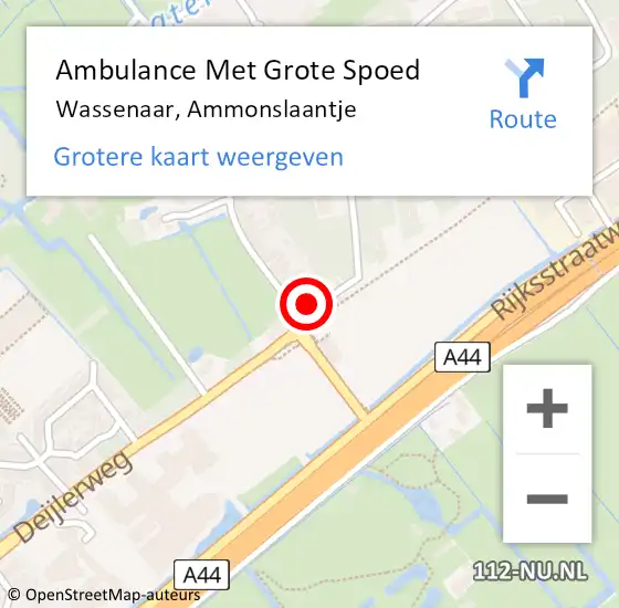 Locatie op kaart van de 112 melding: Ambulance Met Grote Spoed Naar Wassenaar, Ammonslaantje op 6 juli 2024 18:27