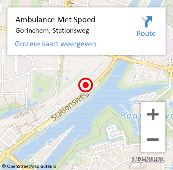 Locatie op kaart van de 112 melding: Ambulance Met Spoed Naar Gorinchem, Stationsweg op 6 juli 2024 18:45