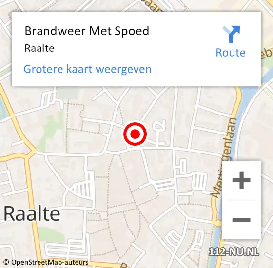 Locatie op kaart van de 112 melding: Brandweer Met Spoed Naar Raalte op 6 juli 2024 18:54