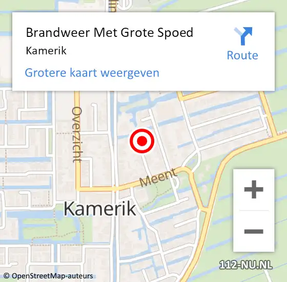 Locatie op kaart van de 112 melding: Brandweer Met Grote Spoed Naar Kamerik op 6 juli 2024 18:58